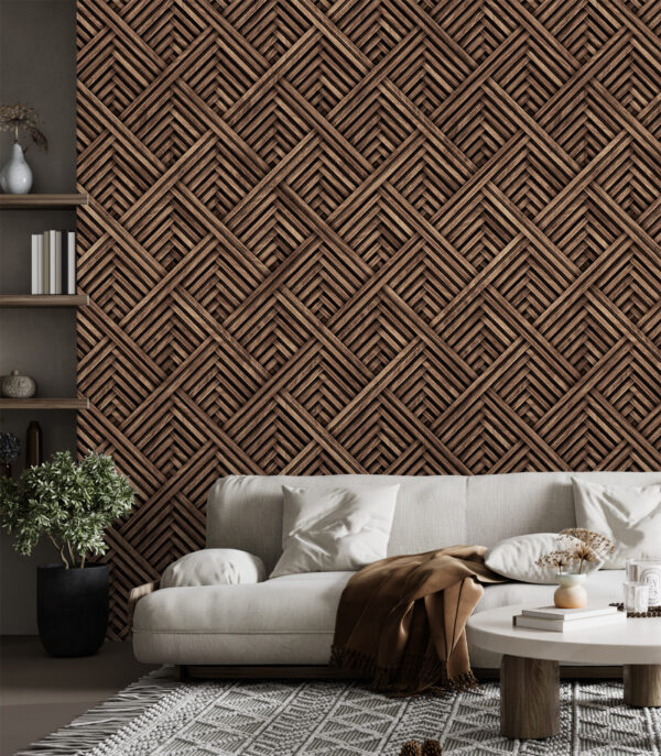 Textura țesută geometrică în maro Fototapet Textura țesută geometrică în maro