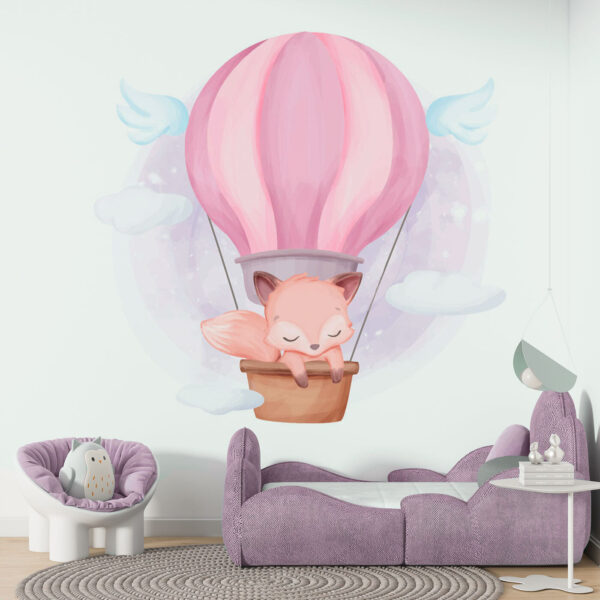 Balon roz cu aer cald Fototapet Balon roz cu aer cald