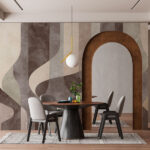 Fototapet Model geometric abstract cu curbe.