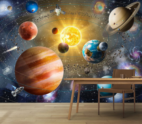 Fototapet Fototapet Planeta Pământ și Luna (SKU: u97222)