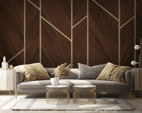 Geometrice din lemn model de design gresie Fototapet Geometrice din lemn model de design gresie