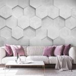 Fototapet Hexagon alb pe o suprafață albă