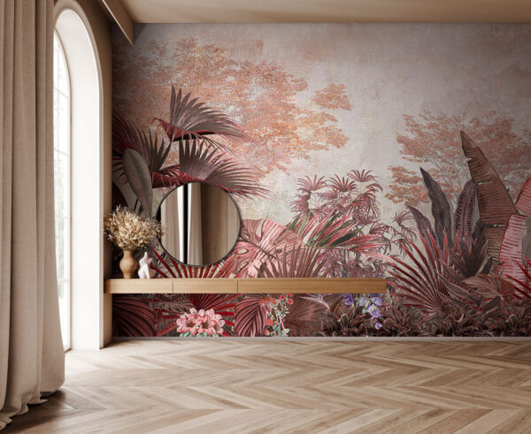 Fototapet Frunziș tropical cu culori stinse