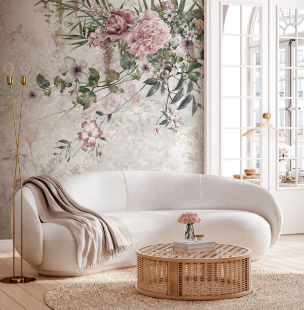 Model floral pastel, design elegant Fototapet Model floral pastel, design elegant