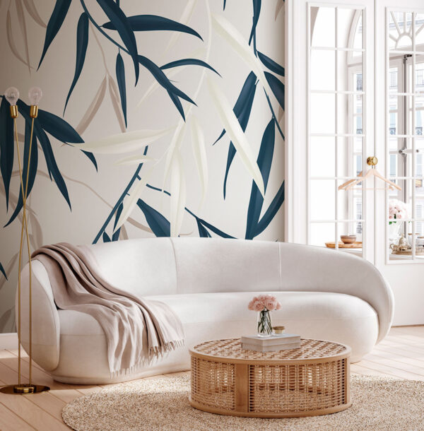 Fototapet Frunzele creează un model abstract subtil