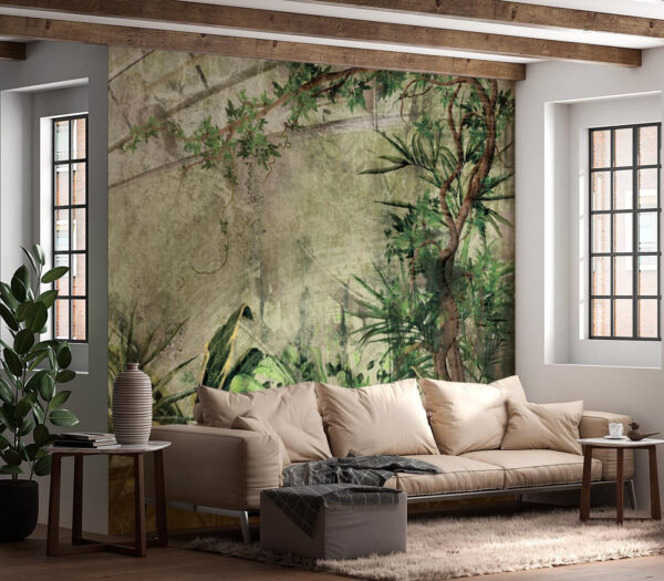 Sera luxuriantă plină cu plante tropicale Fototapet Sera luxuriantă plină cu plante tropicale