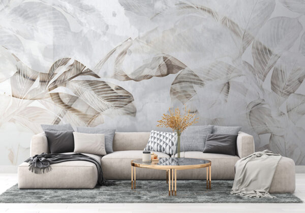 Fototapet Frunze abstracte cu nuanțe delicate