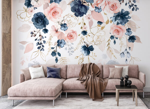 Fototapet Eleganță florală cu pasteluri moi