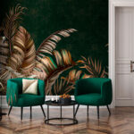 Fototapet Frunze tropicale pe fundal elegant