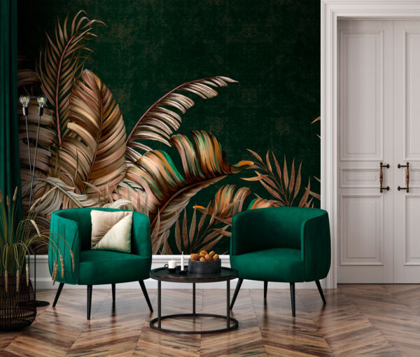 Fototapet Frunze tropicale pe fundal elegant