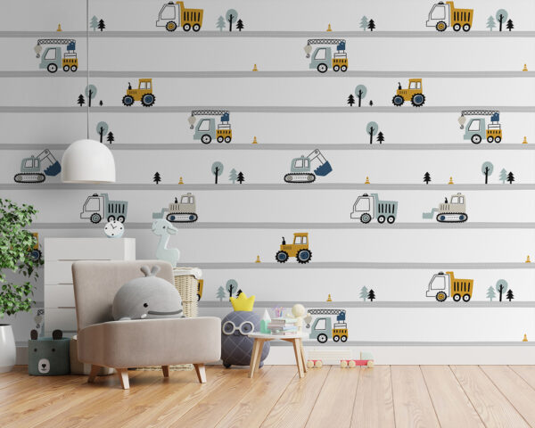 Fototapet Fototapet Tractor galben cu roți negre (SKU: u96465)
