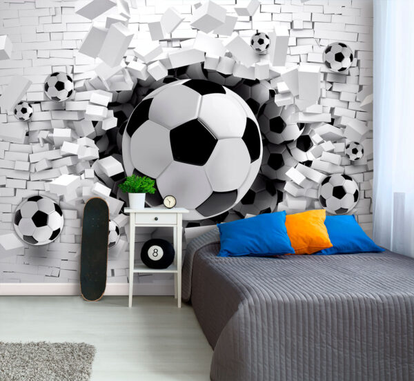 Negru și alb minge de fotbal Fototapet Negru și alb minge de fotbal