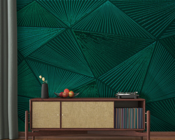 Mozaic verde cu modele geometrice Fototapet Mozaic verde cu modele geometrice