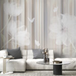 Fototapet Scenă florală de vis cu fluturi