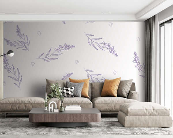 Fototapet Model de flori mov