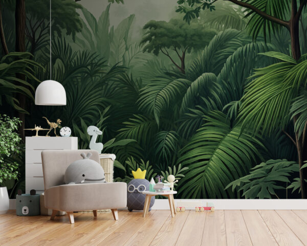 Pădure tropicală luxuriantă cu frunziș dens Fototapet Pădure tropicală luxuriantă cu frunziș dens