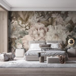 Fototapet Design floral elegant cu fluture.