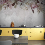 Fototapet Eleganță florală pe fundal texturat