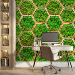 Fototapet Model de plante în hexagoane