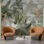 Fototapet Paradis tropical cu păsări vibrante
