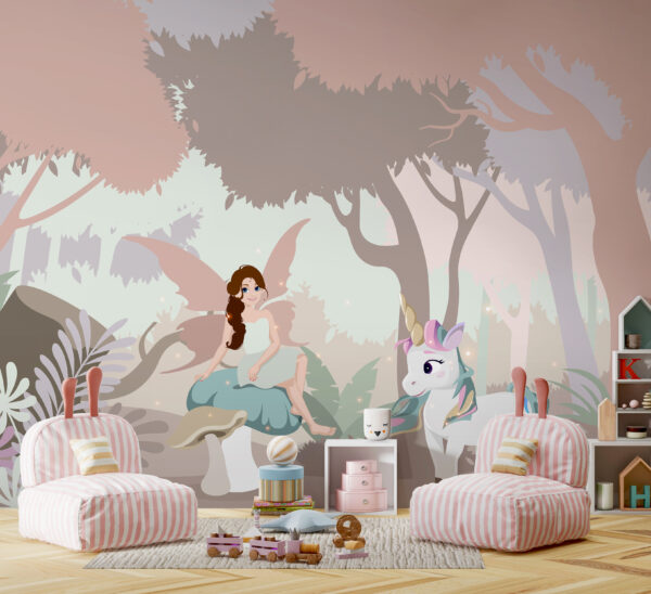 Desen animat al unui unicorn Fototapet Desen animat al unui unicorn