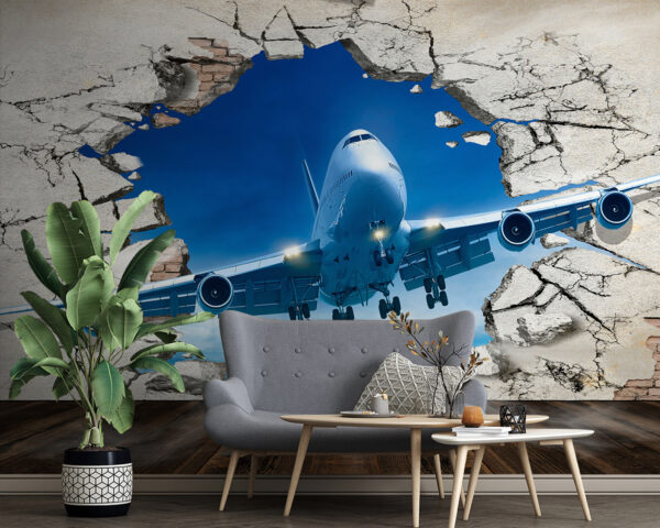 Fototapet Fototapet Jet izbucnește prin peretele crăpat. (SKU: u94965)