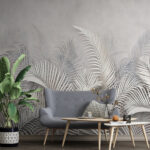 Fototapet Palme elegante pe fundal neutru.