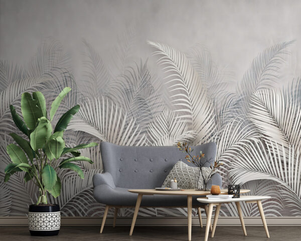 Palme elegante pe fundal neutru Fototapet Palme elegante pe fundal neutru