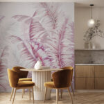Fototapet Pastel ilustrare frunze tropicale