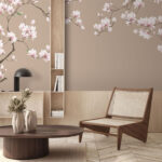 Fototapet Ramuri de magnolie înflorite în pastel