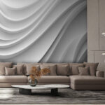 Fototapet Design alb abstract neted, stratificat