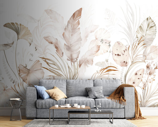 Design botanic elegant cu nuanțe delicate Fototapet Design botanic elegant cu nuanțe delicate