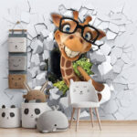 Fototapet Girafă care poartă ochelari