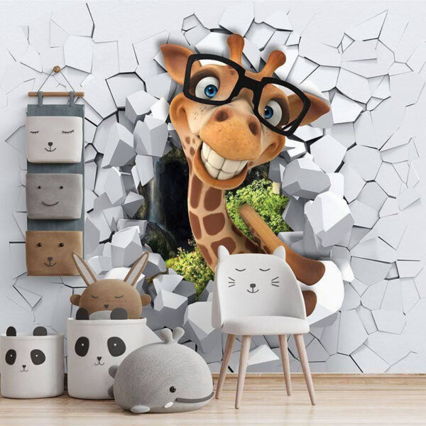 Girafă care poartă ochelari Fototapet Girafă care poartă ochelari