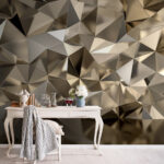 Fototapet Design geometric metalic cu model abstract.