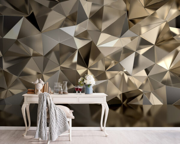 Design geometric metalic cu model abstract Fototapet Design geometric metalic cu model abstract