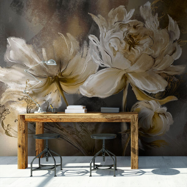 Operă de artă florală elegantă cu detalii complicate Fototapet Operă de artă florală elegantă cu detalii complicate