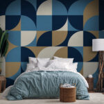 Fototapet Model geometric în tonuri de albastru.