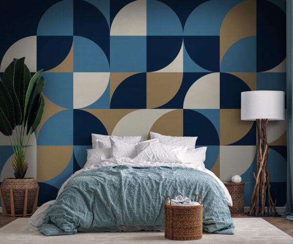 Fototapet Fototapet Model geometric în tonuri de albastru. (SKU: u78733)