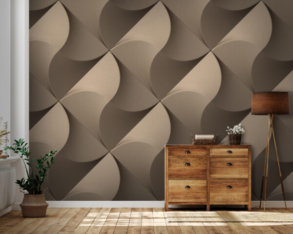 Model geometric cu forme curbate Fototapet Model geometric cu forme curbate