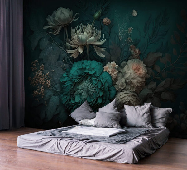 Lucrare de artă florală cu petale delicate Fototapet Lucrare de artă florală cu petale delicate