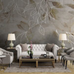 Fototapet Design floral elegant cu linii delicate.