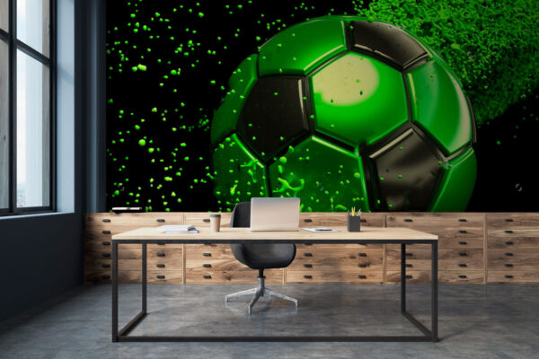Hexagon verde și negru cu puncte mici Fototapet Hexagon verde și negru cu puncte mici