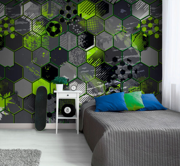 Modele geometrice cu accente vii Fototapet Modele geometrice cu accente vii