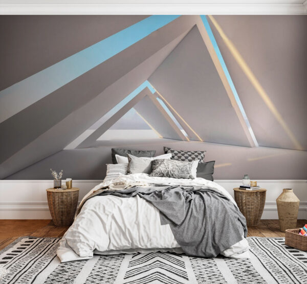 Arhitectură geometrică abstractă cu lumina soarelui Fototapet Arhitectură geometrică abstractă cu lumina soarelui