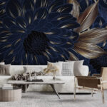 Fototapet Design floral elegant cu tonuri întunecate.