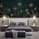 Fototapet Design floral elegant pe fundal închis