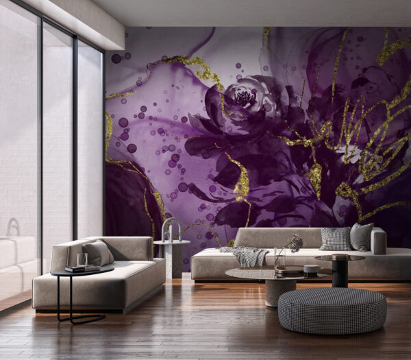 Design abstract floral violet elegant Fototapet Design abstract floral violet elegant
