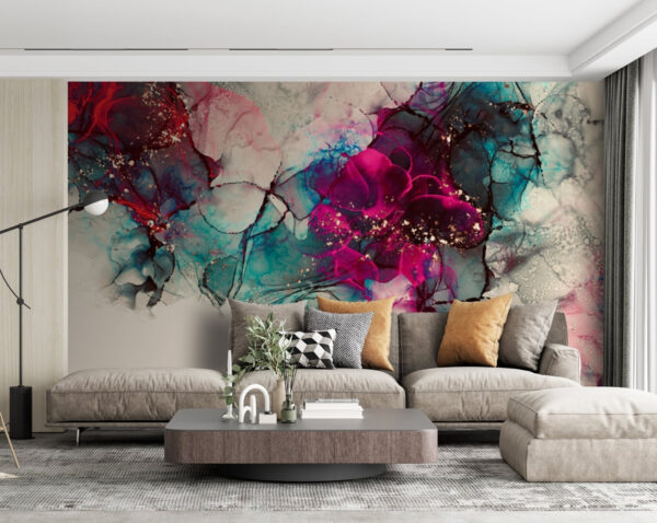 Fototapet Colorat abstract cerneală splatter arta