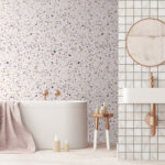Fototapet Model colorat de terrazzo pe ecran.